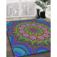 Patterned Purple Modern Rug, pat1257