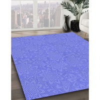 Patterned Sky Blue Rug, pat1258blu