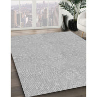 Patterned Platinum Silver Gray Rug, pat1258gry