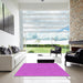 Square Patterned Fuchsia Magenta Purple Novelty Rug in a Living Room, pat1258