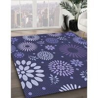 Patterned Medium Slate Blue Rug, pat1259blu