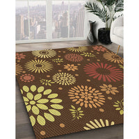 Patterned Red Rug, pat1259brn