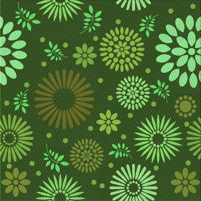 Round Machine Washable Transitional Dark Forest Green Rug, wshpat1259grn