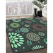 Patterned Dark Coffee Brown Rug in Family Room, pat1259lblu