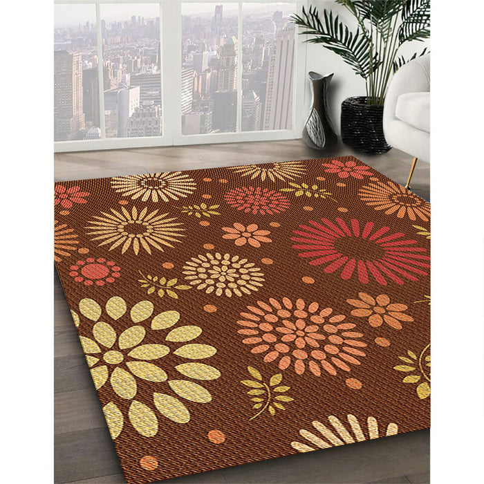Machine Washable Transitional Orange Rug in a Family Room, wshpat1259org