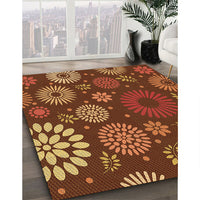 Patterned Orange Rug, pat1259org