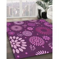 Patterned Crimson Purple Rug, pat1259pur