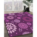 Patterned Crimson Purple Rug in Family Room, pat1259pur