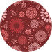 Square Patterned Red Rug, pat1259rd