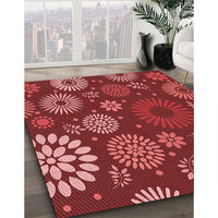 Patterned Red Rug, pat1259rd