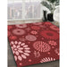 Patterned Red Rug in Family Room, pat1259rd