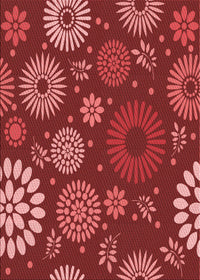 Machine Washable Transitional Red Rug, wshpat1259rd