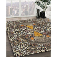 Patterned Light French Beige Brown Novelty Rug, pat125