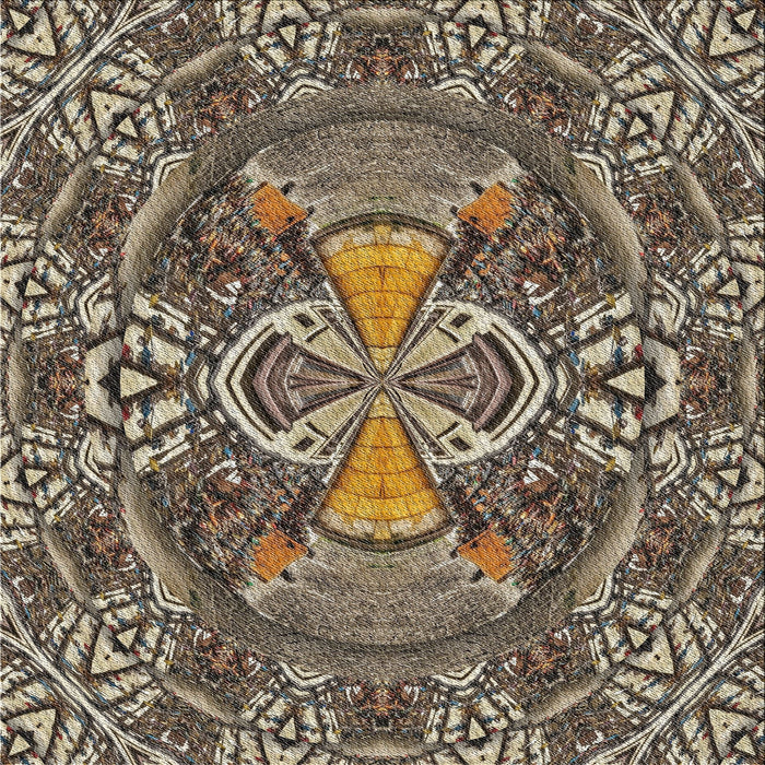 Square Patterned Light French Beige Brown Novelty Rug, pat125