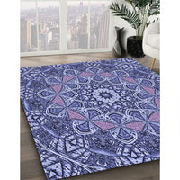 Patterned Purple Mimosa Purple Rug, pat126blu