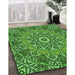 Machine Washable Transitional Deep Emerald Green Rug in a Family Room, wshpat126grn