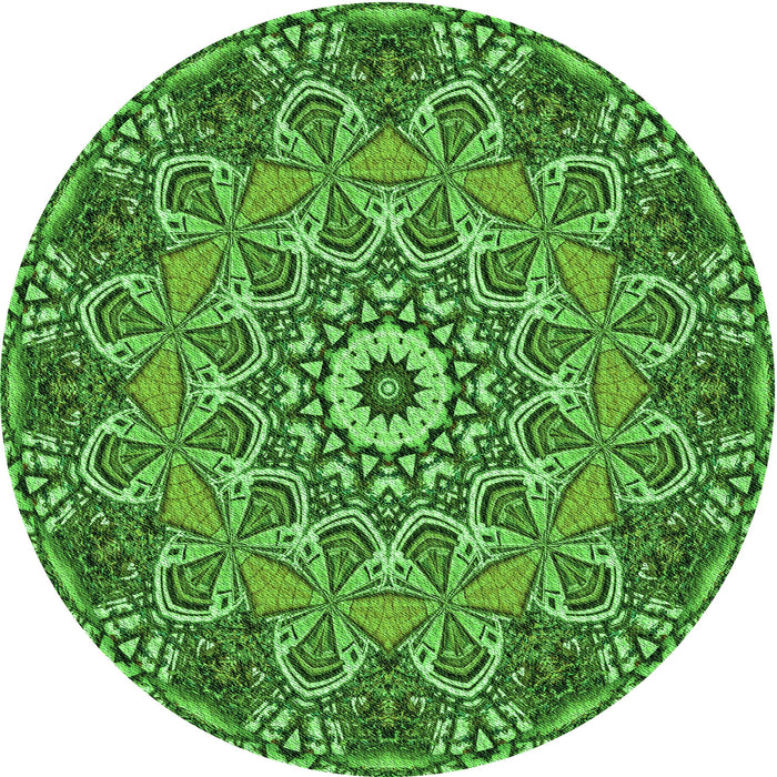 Square Machine Washable Transitional Deep Emerald Green Rug in a Living Room, wshpat126grn