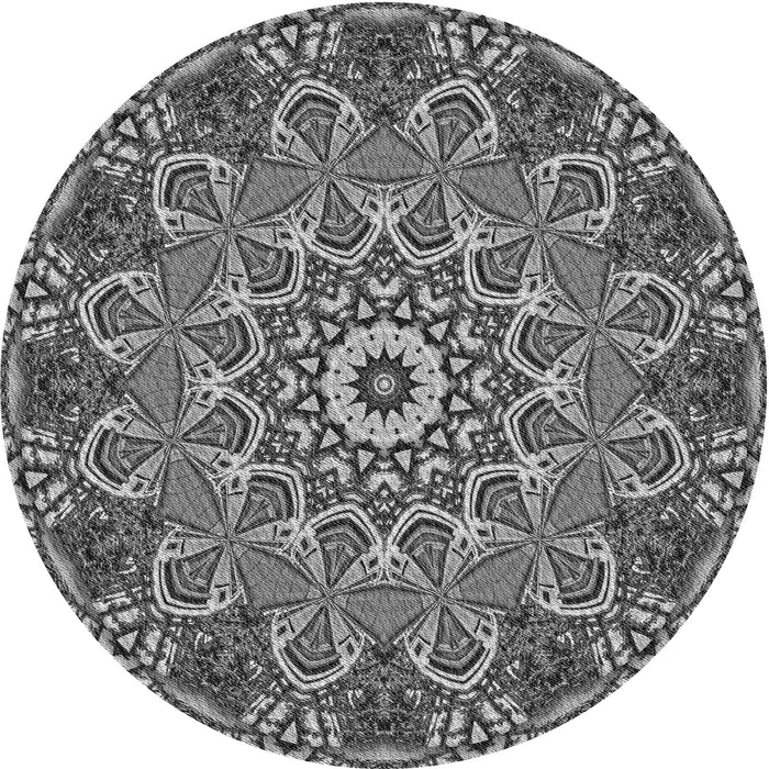 Square Patterned Dark Gray Rug, pat126gry