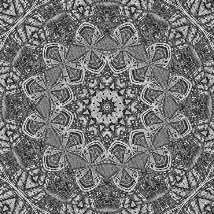 Round Patterned Dark Gray Rug, pat126gry