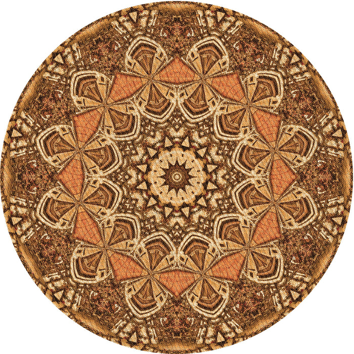 Square Patterned Yellow Rug, pat126org