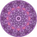 Square Patterned Dark Magenta Purple Rug, pat126pur