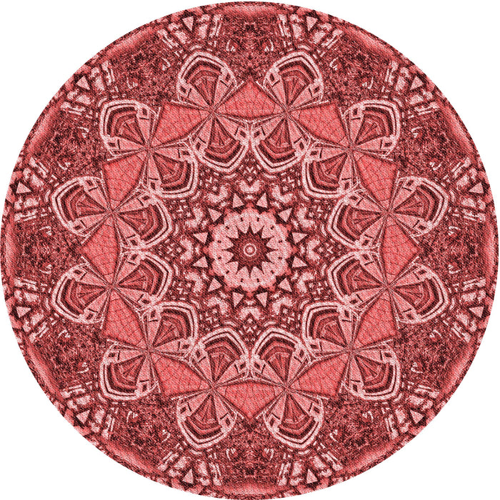 Square Patterned Pastel Red Pink Rug, pat126rd