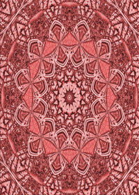 Machine Washable Transitional Pastel Red Pink Rug, wshpat126rd