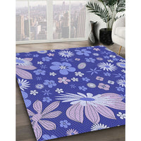 Patterned Purple Mimosa Purple Rug, pat1260blu