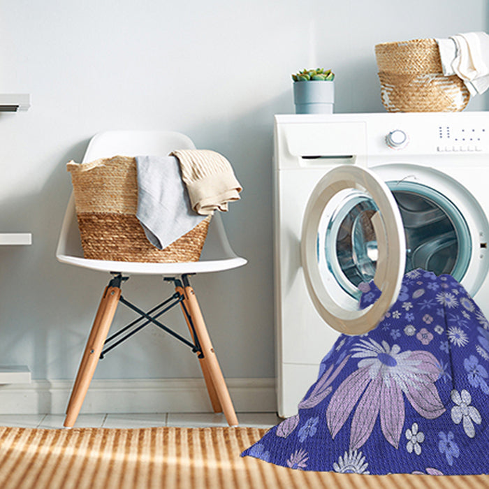 Machine Washable Transitional Purple Mimosa Purple Rug in a Washing Machine, wshpat1260blu