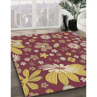 Patterned Brown Sand Brown Rug, pat1260brn