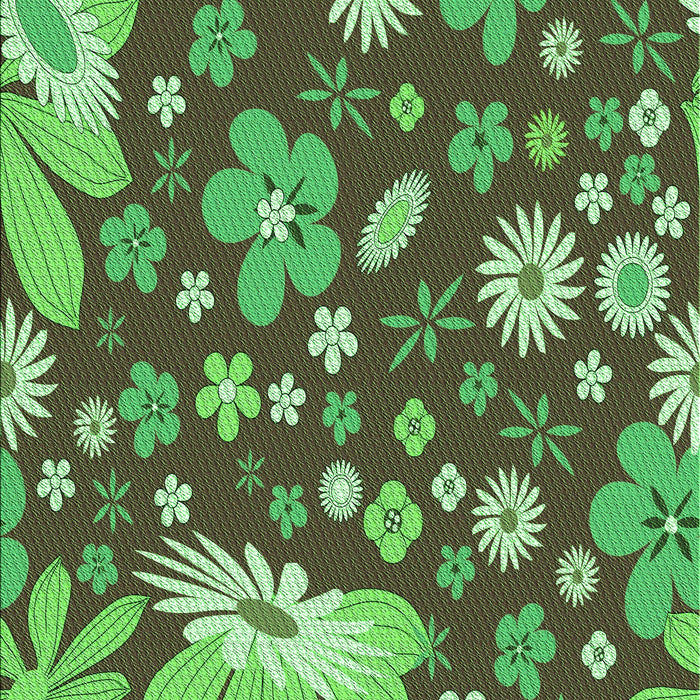 Machine Washable Transitional Army Green Rug, wshpat1260grn