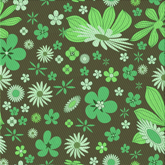 Round Machine Washable Transitional Army Green Rug, wshpat1260grn