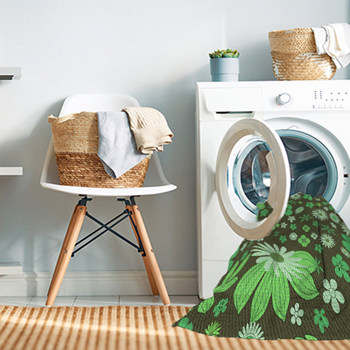 Machine Washable Transitional Army Green Rug in a Washing Machine, wshpat1260grn