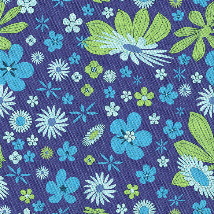 Round Patterned Sapphire Blue Rug, pat1260lblu