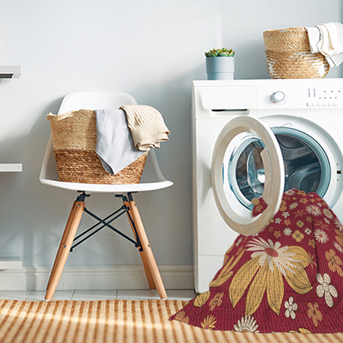 Machine Washable Transitional Red Rug in a Washing Machine, wshpat1260org