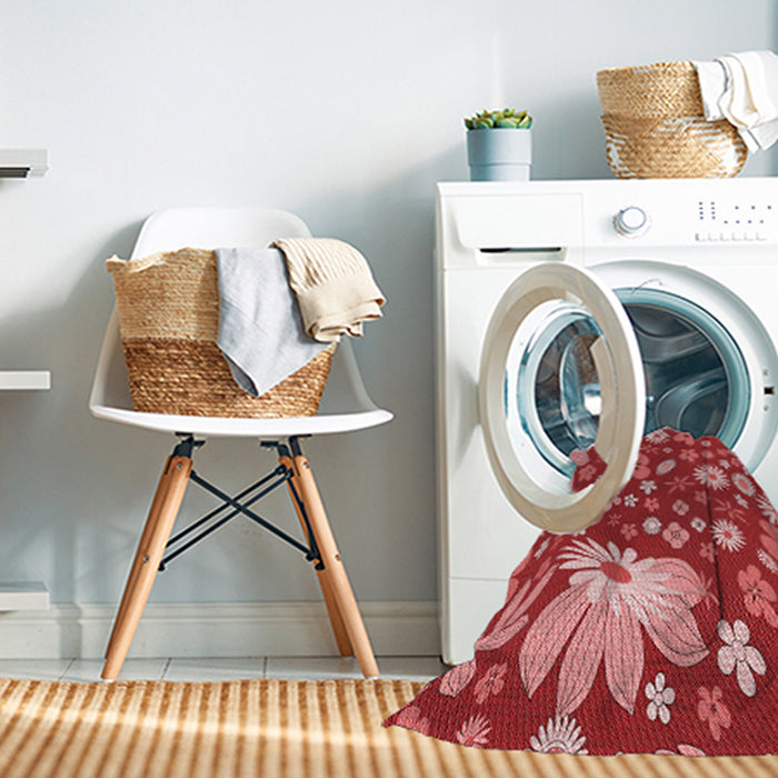 Machine Washable Transitional Pastel Red Pink Rug in a Washing Machine, wshpat1260rd