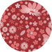 Square Patterned Pastel Red Pink Rug, pat1260rd