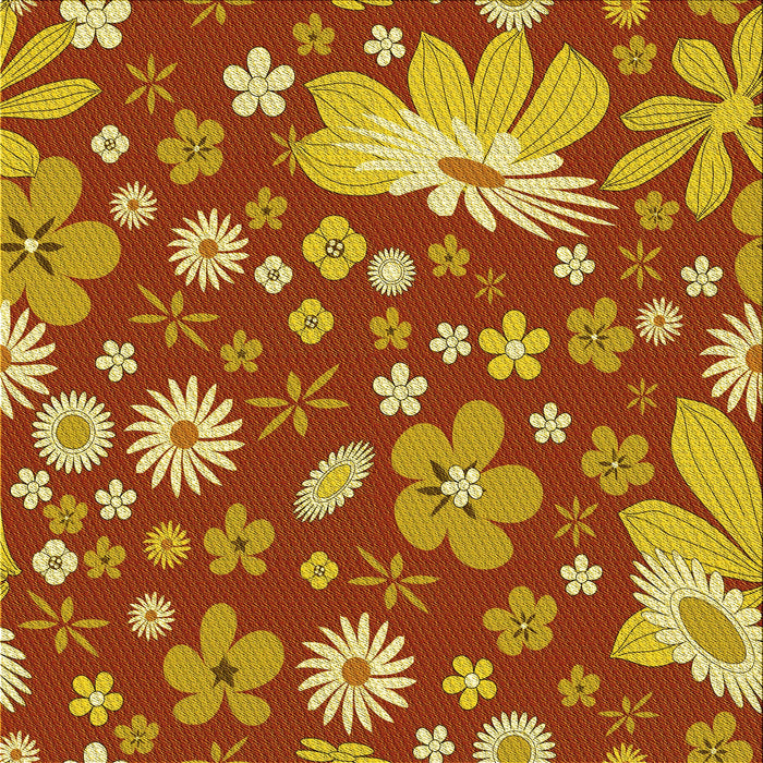 Round Patterned Yellow Rug, pat1260yw