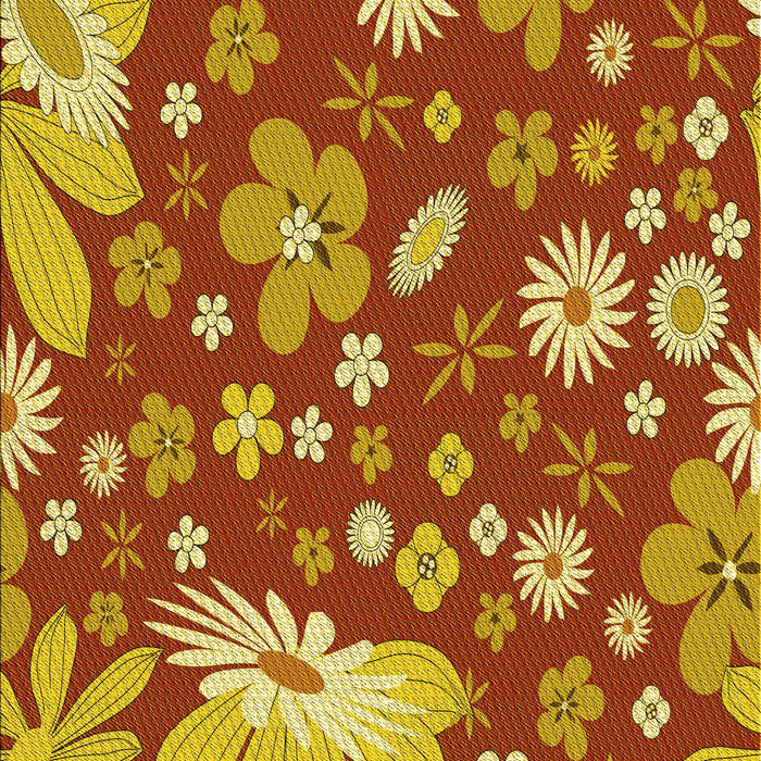 Machine Washable Transitional Yellow Rug, wshpat1260yw