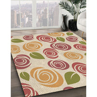 Patterned Khaki Gold Rug, pat1261brn