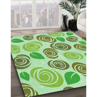 Patterned Light Green Rug, pat1261grn