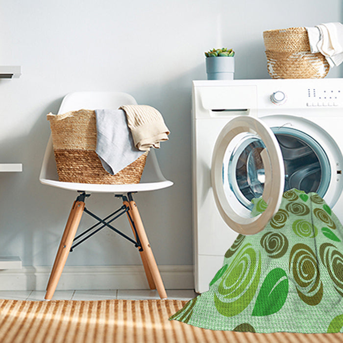 Machine Washable Transitional Light Green Rug in a Washing Machine, wshpat1261grn