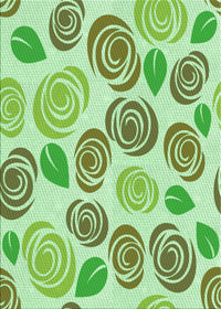 Machine Washable Transitional Light Green Rug, wshpat1261grn