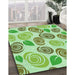 Patterned Light Green Rug in Family Room, pat1261grn