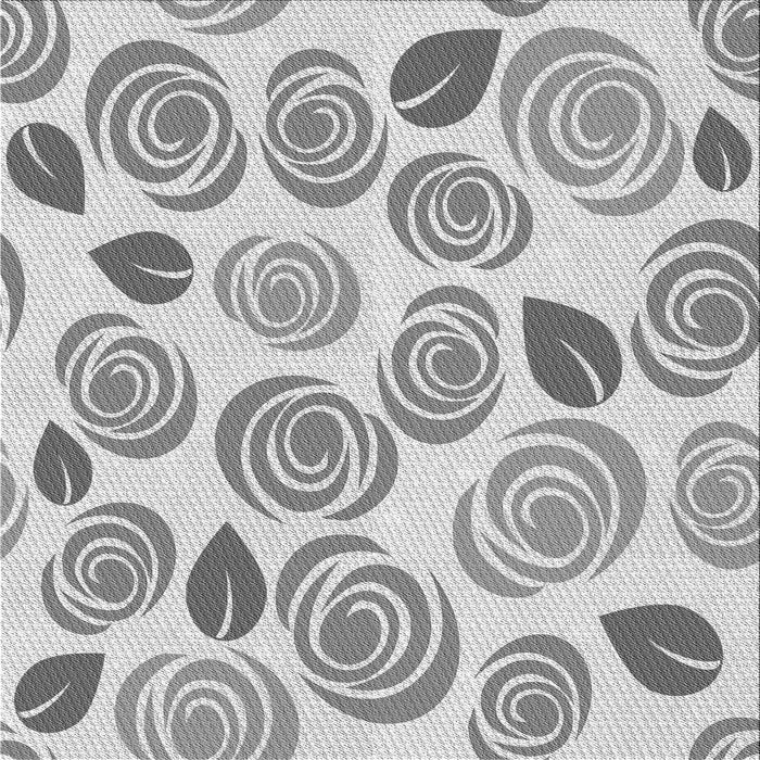 Round Patterned Gray Rug, pat1261gry