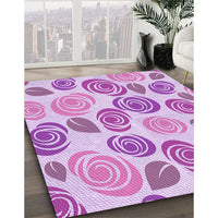 Patterned Blossom Pink Rug, pat1261pur