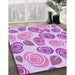 Patterned Blossom Pink Rug in Family Room, pat1261pur