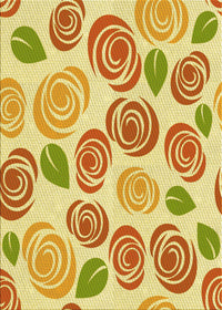 Machine Washable Transitional Orange Rug, wshpat1261yw