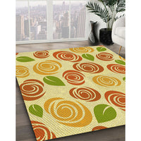 Patterned Orange Rug, pat1261yw