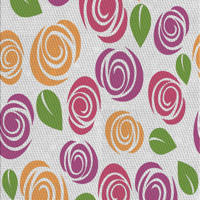 Patterned White Gold Novelty Rug, pat1261